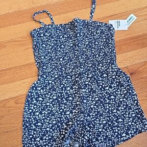 Blue Floral Kids Romper